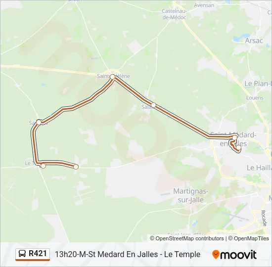 R421 Bus Line Map