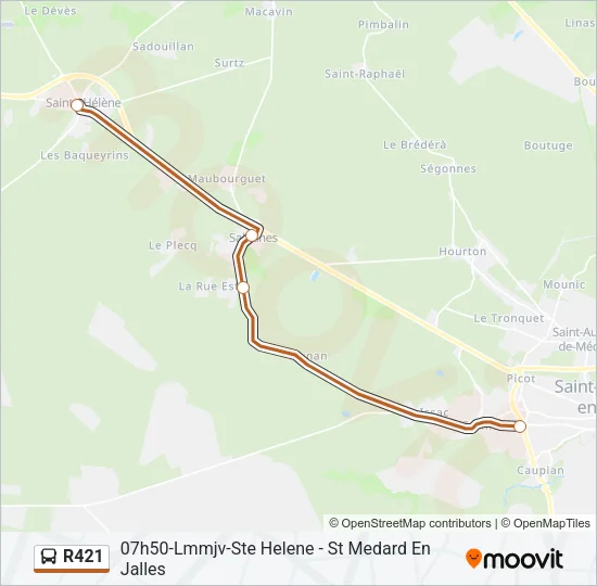 R421 Bus Line Map