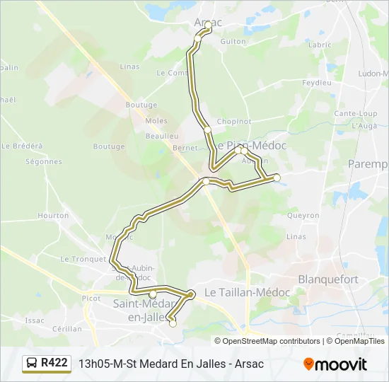 R422 Bus Line Map