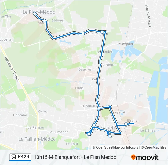 R423 Bus Line Map