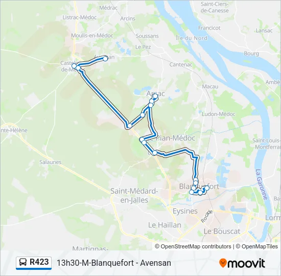 R423 Bus Line Map