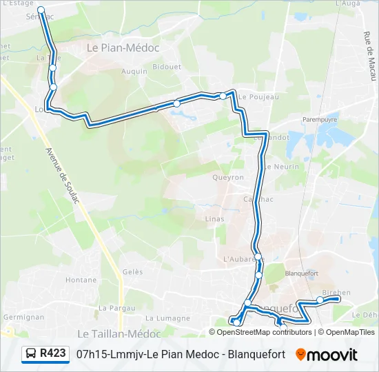 R423 Bus Line Map