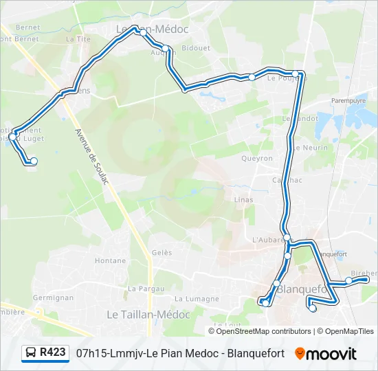 R423 Bus Line Map