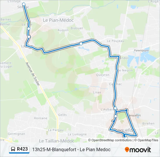 R423 Bus Line Map