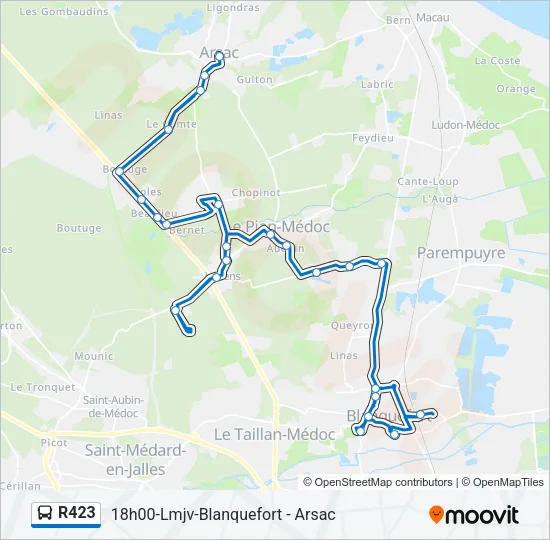 R423 Bus Line Map