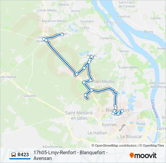 R423 Bus Line Map