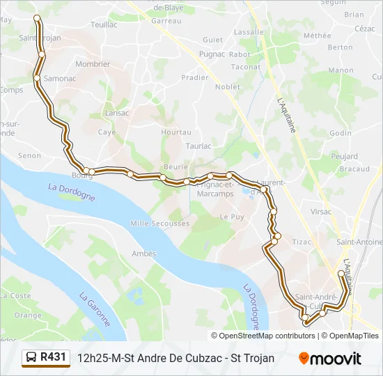 R431 Bus Line Map
