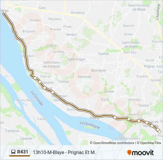R431 Bus Line Map