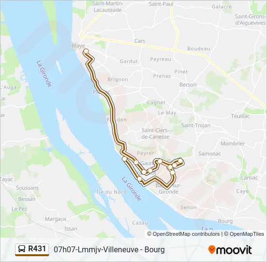 R431 Bus Line Map