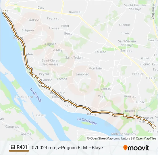 R431 Bus Line Map