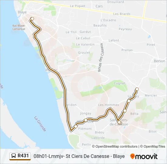 R431 Bus Line Map