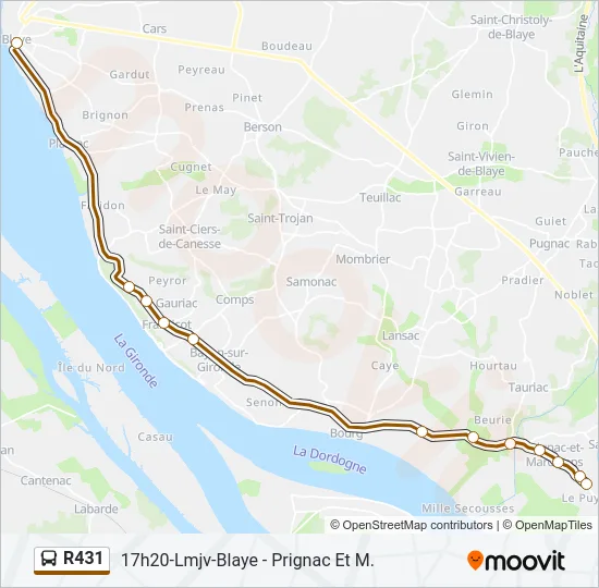 R431 Bus Line Map