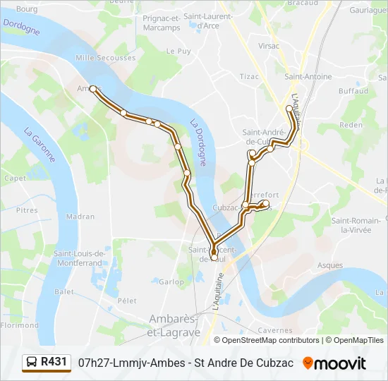 R431 Bus Line Map