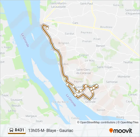R431 Bus Line Map