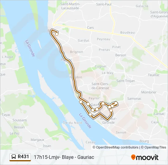 R431 Bus Line Map