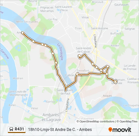 R431 Bus Line Map