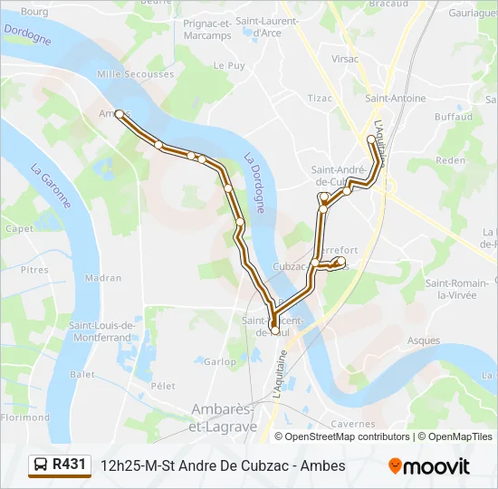 R431 Bus Line Map