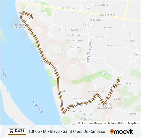 R431 Bus Line Map