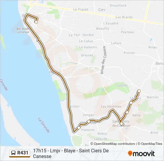R431 Bus Line Map