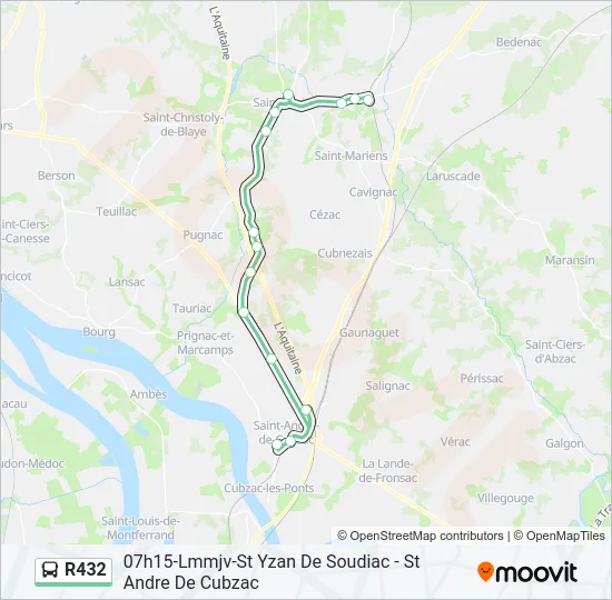 R432 Bus Line Map
