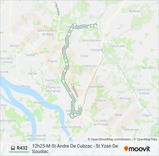 R432 Bus Line Map