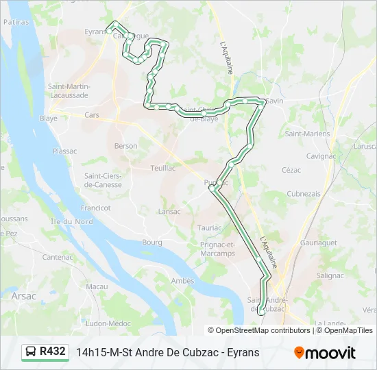 R432 Bus Line Map