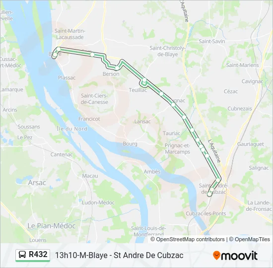 R432 Bus Line Map