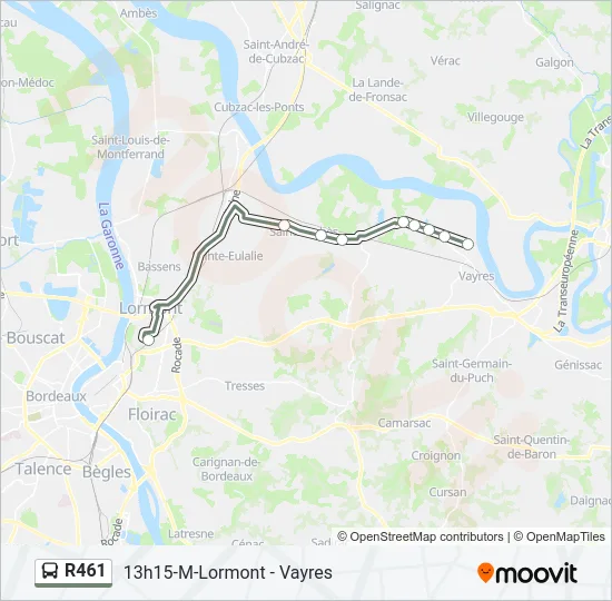 R461 Bus Line Map