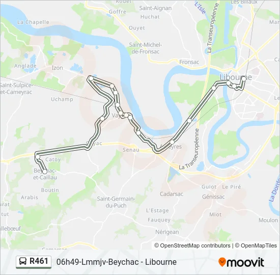 R461 Bus Line Map