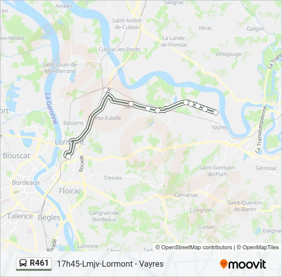 R461 Bus Line Map