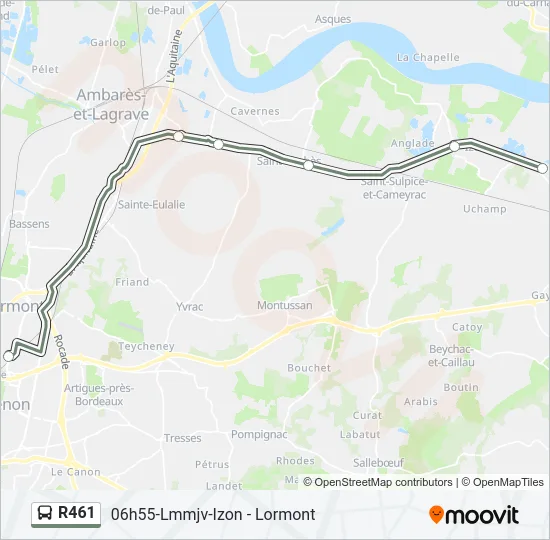 R461 Bus Line Map