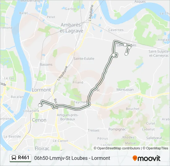 R461 Bus Line Map