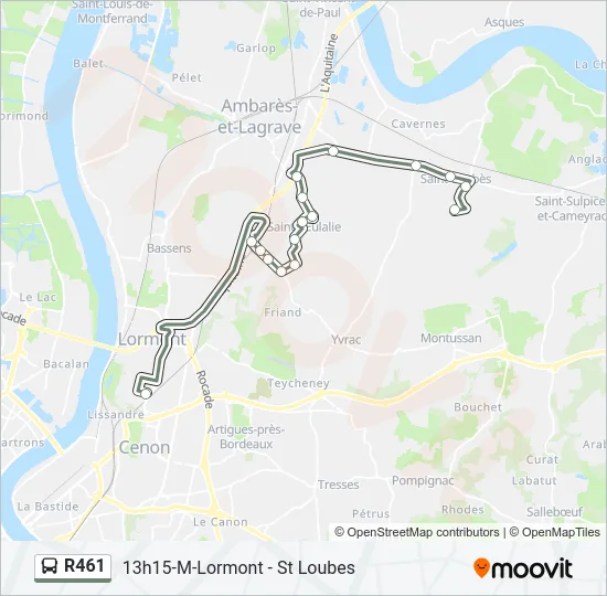 R461 Bus Line Map