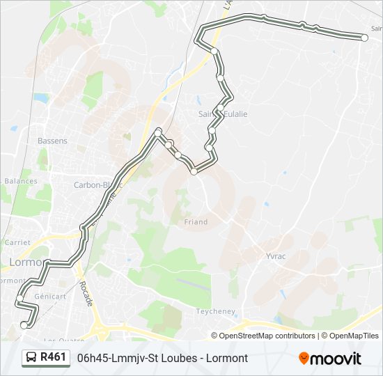 Mapa de R461 de autobús