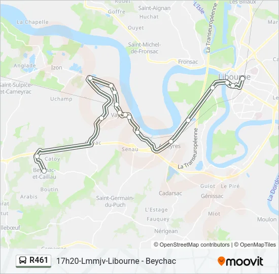 R461 Bus Line Map
