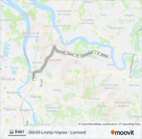 R461 Bus Line Map