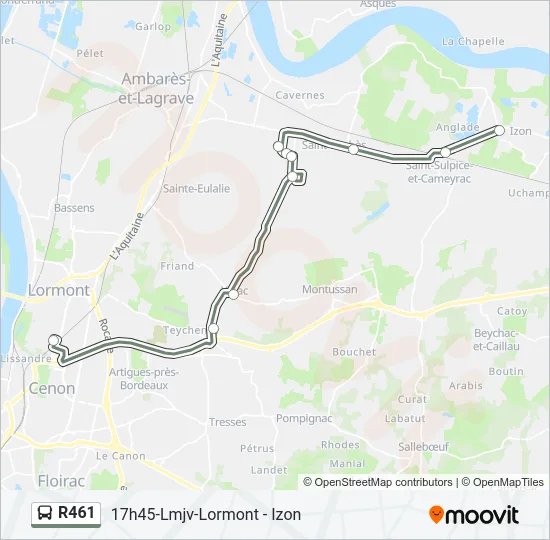 R461 Bus Line Map