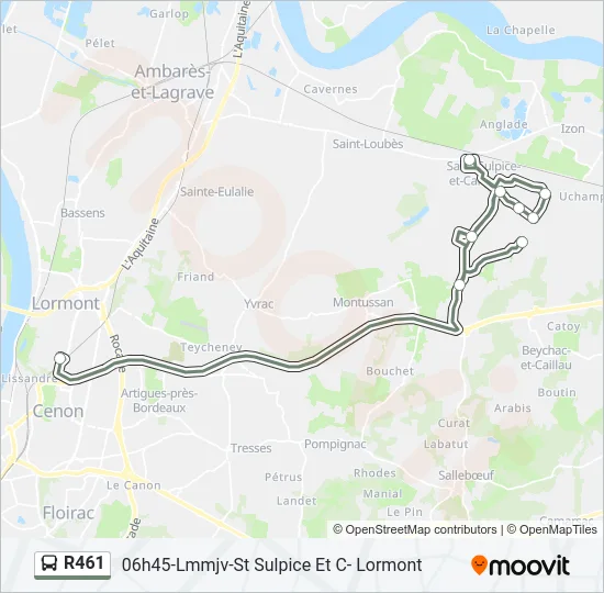 R461 Bus Line Map