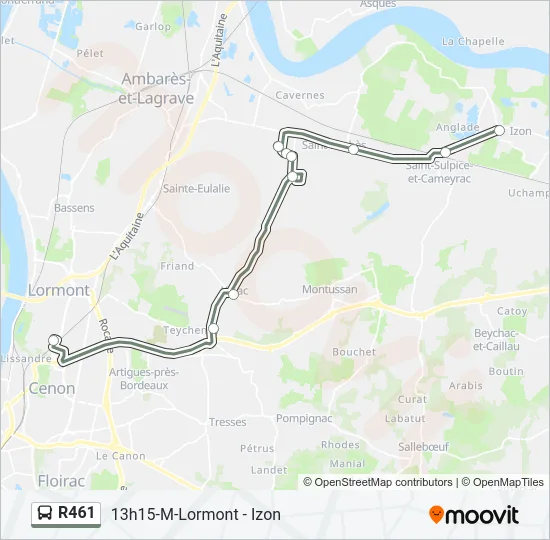 R461 Bus Line Map