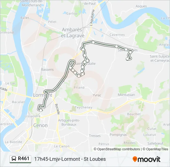 R461 Bus Line Map