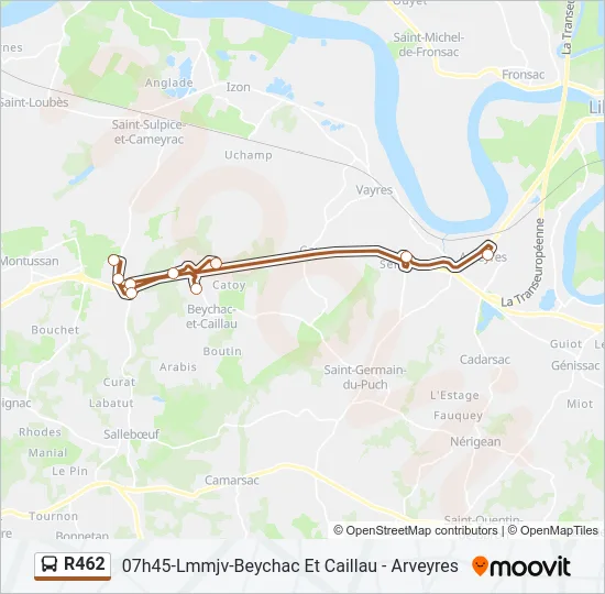 R462 Bus Line Map