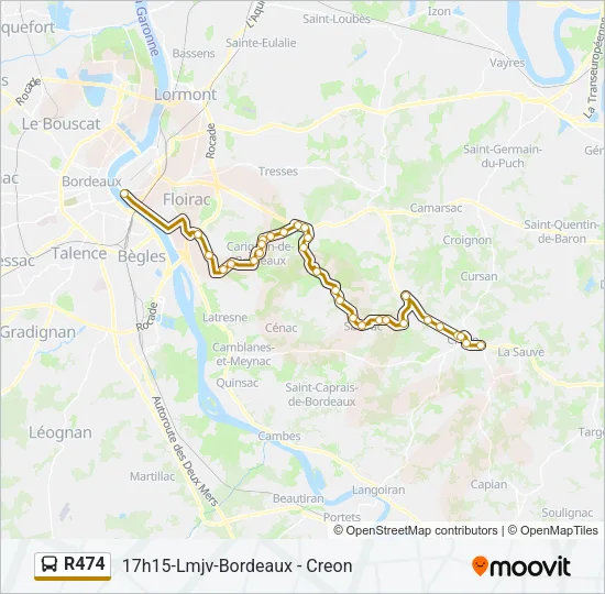 R474 Bus Line Map