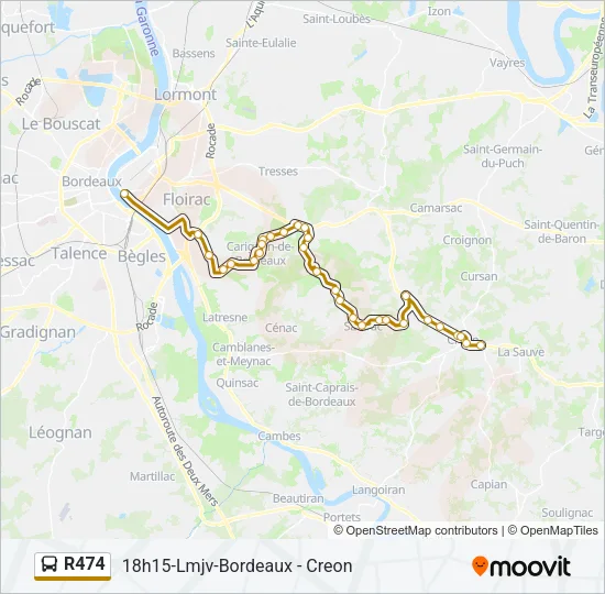 R474 Bus Line Map