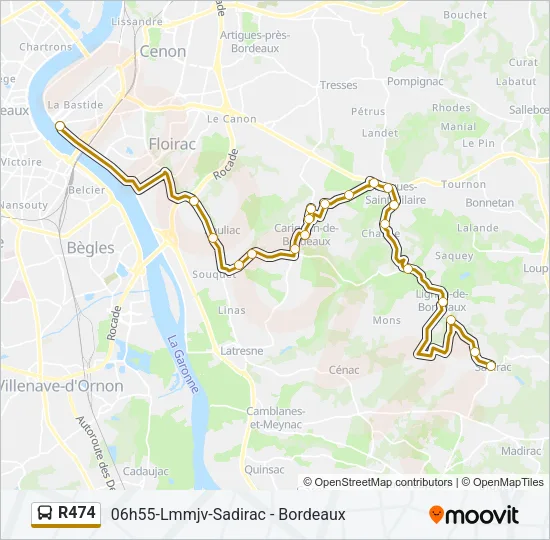 R474 Bus Line Map