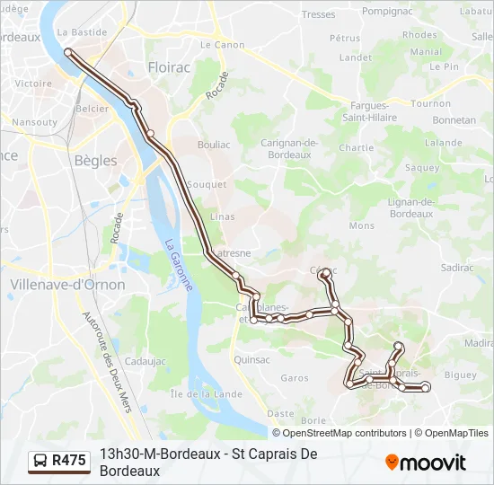 R475 Bus Line Map