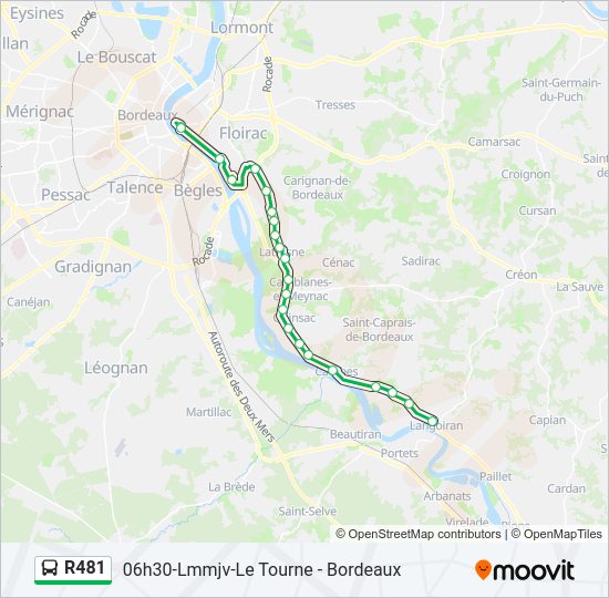 Mapa de R481 de autobús