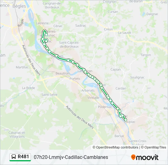 R481 Bus Line Map
