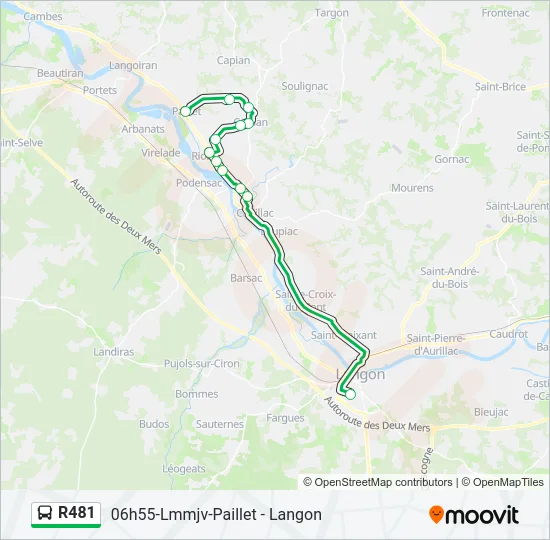 R481 Bus Line Map