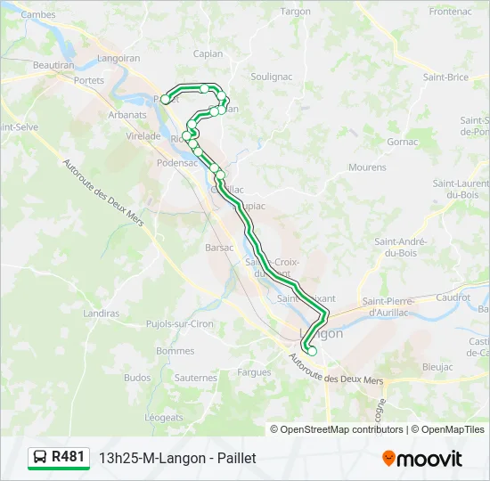 R481 Bus Line Map