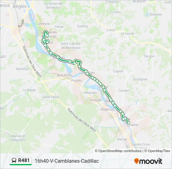 R481 Bus Line Map
